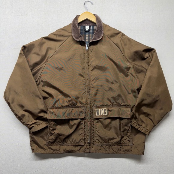 Wick Outdoor Works Other - Wick Outdoor Works Mens XL Brown Plaid Flannel Lined Full Zip Jacket Corduroy
